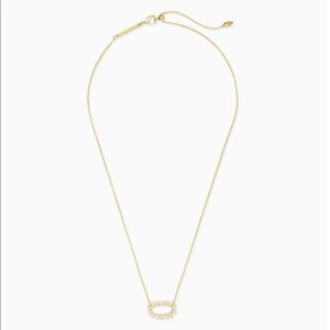 Kendra Scott Elisa Open Frame Crystal Pendant Necklace in Gold